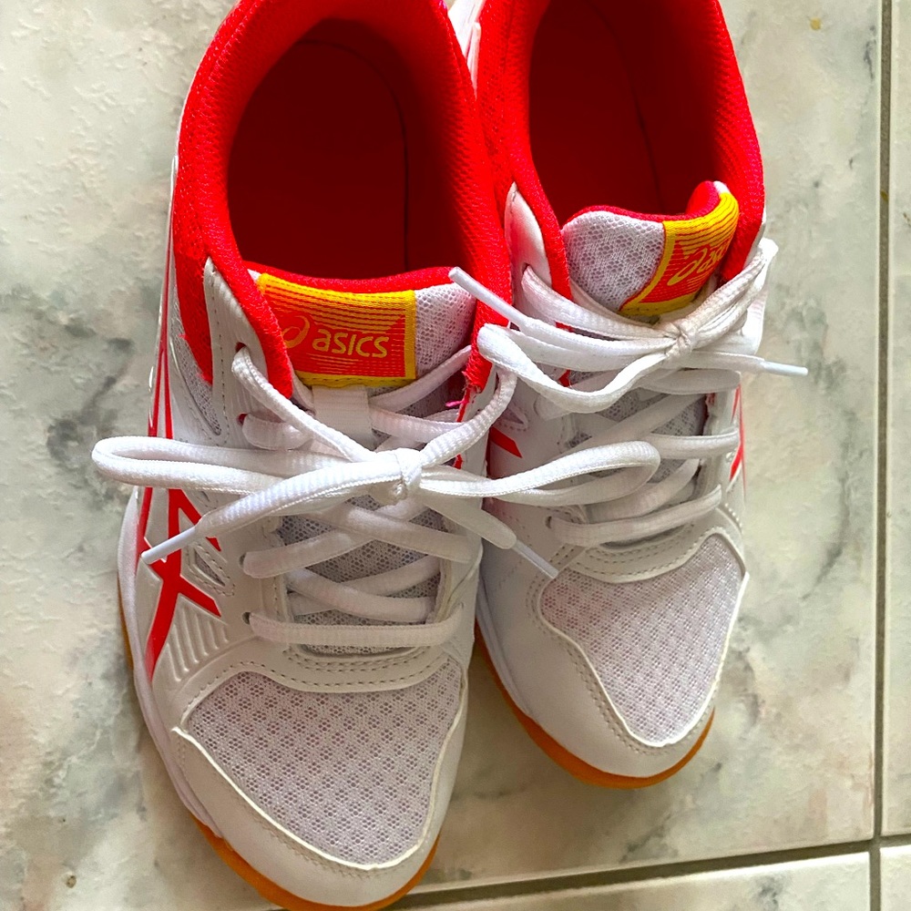 Asics Kids Sneakers White with Red and Yellow Accents New without box
